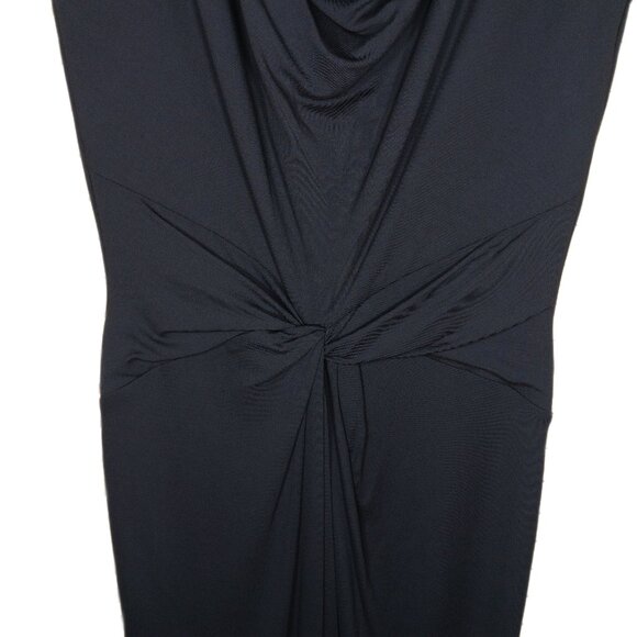 Michael Kors Collection Made in Italy Cowl Neck Stretch Jersey Dress Size 8 Navy - Picture 7 of 13